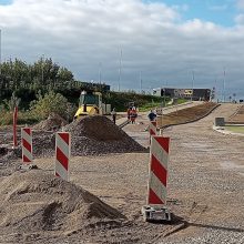 Naujo slipo statybos darbai nutraukti dėl projekto korektūros