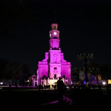 Kaunas pagerbė neišnešiotus naujagimius: Rotušė nušvito purpurine spalva