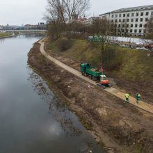 Tvarkant Neries krantinę Vilniuje rastos istorinio mūro liekanos