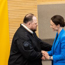 Ukrainos Aukščiausiosios Rados pirmininkui Seime įteikta A. Stulginskio žvaigždė