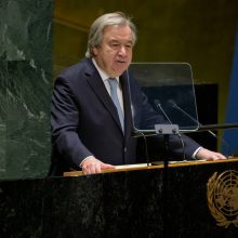 Kyjive viešintis A. Guterresas: labai svarbu, kad susitarimas dėl grūdų būtų pratęstas