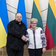Premjerė Ukrainos Rados vadovui žada paramą iki pergalės, šalies narystės ES ir NATO