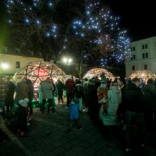 Para po Kauno žaliaskarės įžiebimo: miestiečiai ir svečiai prie eglutės plūsta būriais