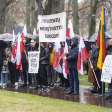 Protestuotojai reikalavo atšaukti Trakų rajono švietimo įstaigų pertvarką