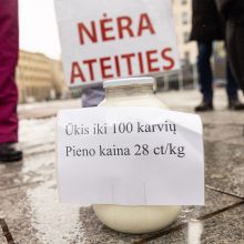 Pieno supirkimo kainomis nepatenkinti ūkininkai Vyriausybei grasina masiniais protestais