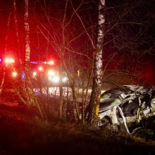 Trakų rajone į medį rėžėsi nuo policijos sprukęs BMW: žuvo 19-metis vairuotojas