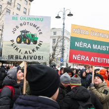 Po K. Navicko pasisakymo žemdirbiai ėmė skanduoti: „Gėda! Gėda!“