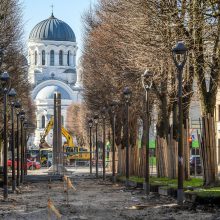 Laisvės alėjos pradžioje įpusėjo rekonstrukcijos darbai