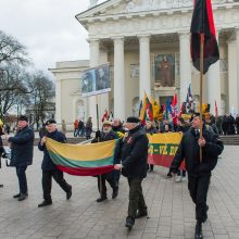 Keli šimtai žmonių žygiavo tautininkų eitynėse: reikalavo apriboti KT galias 