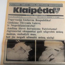 Operatyviai: 1991 m. sausio 13 d., sekmadienį, Lietuvoje išėjo vienintelis laikraštis – tai buvo „Klaipėda“.