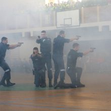 Moksleiviai domėjosi policininkų kasdienybe