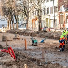 Laisvės alėjos pradžioje įpusėjo rekonstrukcijos darbai