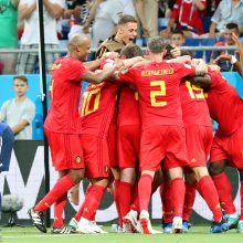 Belgijos futbolininkai dramatiškai išsigelbėjo pasaulio čempionato aštuntfinalyje