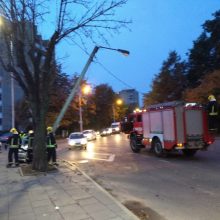 A. Baranausko gatvėje girtas vairuotojas atsitrenkė į stulpą