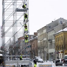 Sujudimas senamiestyje: ruošiasi Šviesų festivaliui