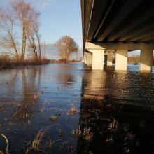 Rusnės estakadą pasiekė vanduo