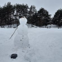 Pasigrožėkite: Draugystės parką puošia ir besmegeniai, ir sniego tvirtovės