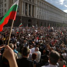 Bulgarijoje antivyriausybiniai protestai vyko aštuntą dieną iš eilės