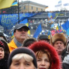 Ukrainos sostinės centre į mitingą susirinko apie 200 tūkstančių žmonių