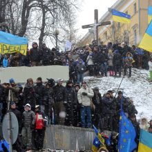 Ukrainos sostinės centre į mitingą susirinko apie 200 tūkstančių žmonių
