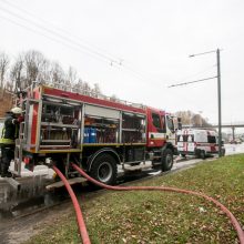 Gaisrų popietė Kaune: ugnis apnuogino galimo kriminalo pėdsakus ir suniokojo Žaliakalnio įžymybę