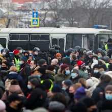 Maskvoje vilnija A. Navalno šalininkų protestai: tarp sulaikytųjų – Kremliaus kritiko žmona