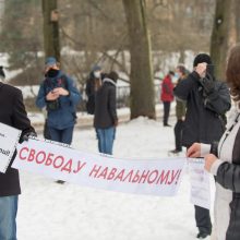 Po A. Navalno sulaikymo – piketas prie Rusijos ambasados Vilniuje 