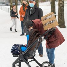 Po A. Navalno sulaikymo – piketas prie Rusijos ambasados Vilniuje 