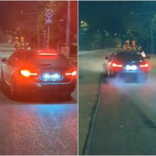 BMW bandė „driftinti“ ant naujai iškloto asfalto: davė Dievas pinigų, bet pagailėjo proto