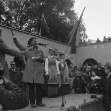 Šauklys: ugningais posmais į susirinkusiuosius kreipėsi aktorius ir poetas Kęstutis Genys.