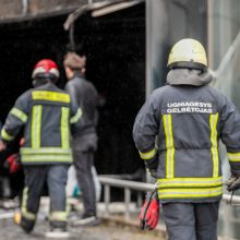 Neeilinis gaisras pačiame Kauno centre: ką užfiksavo vaizdo kameros