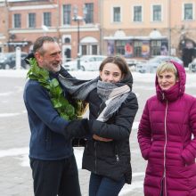 Rotušės aikštėje sutikti poledinės žūklės čempionai!