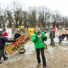 Prie Kauno savivaldybės šančiškiai surengė triukšmingą protestą