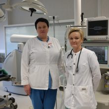 Anes­te­zio­lo­gi­jos rea­ni­ma­ci­jos sky­riaus ve­dė­ja Re­na­ta Paš­ke­vi­čiū­tė ir jos pa­va­duo­to­ja gy­dy­to­ja anes­te­zio­lo­gė rea­ni­ma­to­lo­gė G.Kli­ma­vi­čiū­tė.