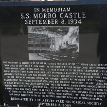 Atmintis: paminklas „Morro Castle“ aukoms Asbury Park.