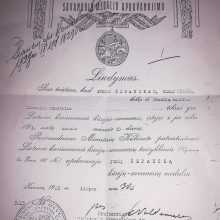 Įvertinimas: už tėvynės gynimą J.Čepauskas buvo apdovanotas Lietuvos kariuomenės kūrėjų-savanorių medaliu.
