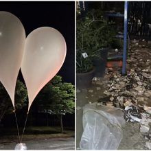 Šiaurės Korėjos propagandinės „dovanėlės“: įspėja neliesti baltų balionų