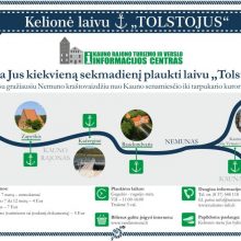 „Tolstojus“ vėl plukdys vaizdingu maršrutu nuo Kauno iki Kulautuvos