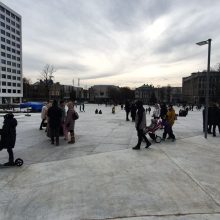 Kauniečiai jau išbandė pasikeitusią Vienybės aikštę