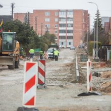 Darbai: seniūnijos atstovų teigimu, kol gatvė remontuojama, pavadinimas nebus keičiamas.