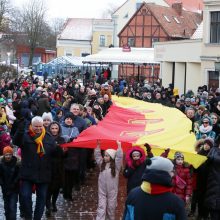 Eitynėse – 77 metrų Klaipėdos vėliava