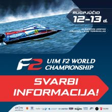 Keičiasi vandens formulių pasaulio čempionato parado vieta ir laikas