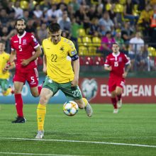 Devyniese rungtynes baigę Lietuvos futbolininkai išplėšė lygiąsias su Liuksemburgu