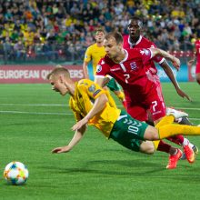 Devyniese rungtynes baigę Lietuvos futbolininkai išplėšė lygiąsias su Liuksemburgu