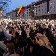 Atsiliepę į V. Zelenskio kvietimą paremti Ukrainą, Vilniuje susirinko apie 4 tūkst. žmonių 