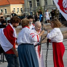 Eitynėmis ir mitingu Vilniuje baltarusiai paminėjo prezidento rinkimų metines 