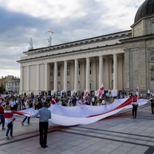 Eitynėmis ir mitingu Vilniuje baltarusiai paminėjo prezidento rinkimų metines 