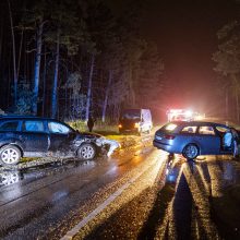 Nemenčinės plente susidūrė du „Audi“ automobiliai, avarijos kaltininkas – neblaivus 