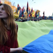 Kijeve vyko nacionalistų eitynės „Sugrąžinkime Ukrainą ukrainiečiams“