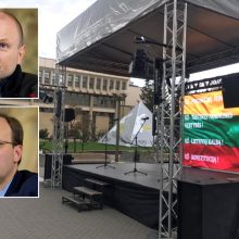 Prie Seimo įvyko tautininkų mitingas: ragino organizuoti referendumus dėl partnerystės